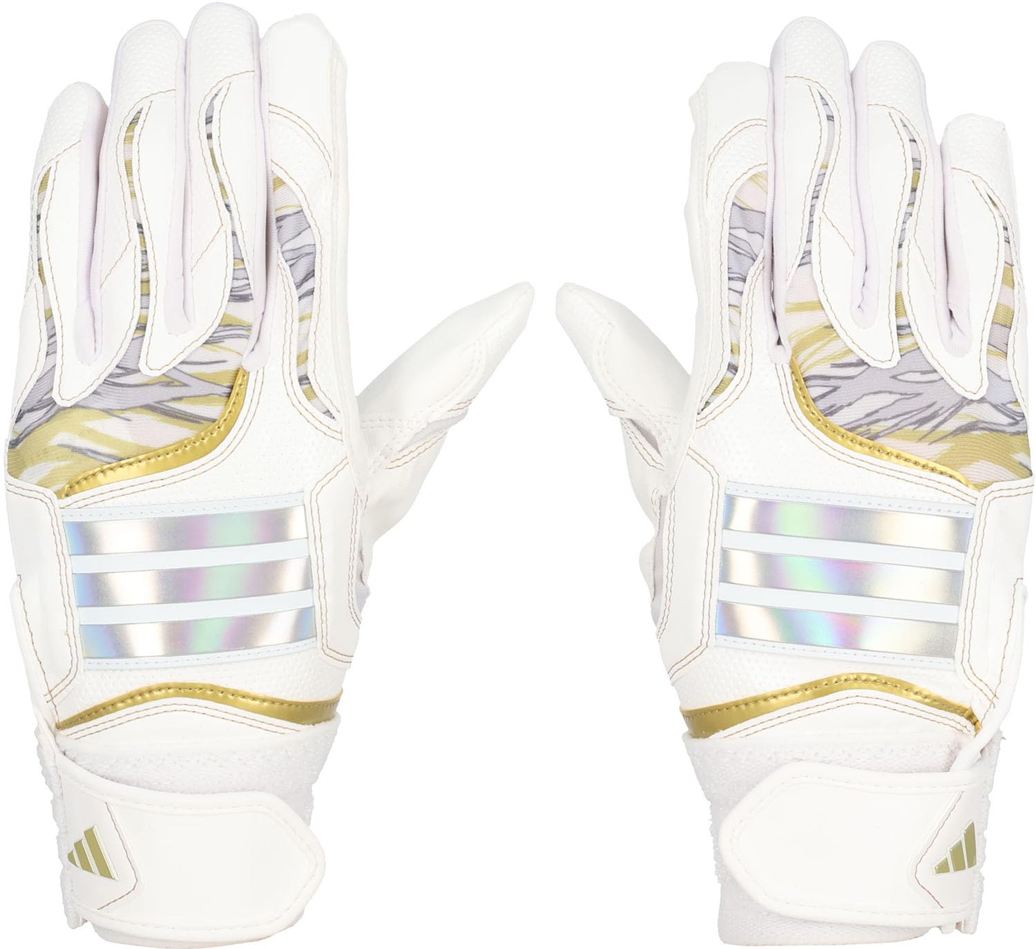 adidas Batting Junior White x JL LBG905 Baseball/Softball Gloves, Gold,