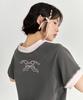 ADOREBELLE V-Neck Ribbon Sweatshirt - Charcoal