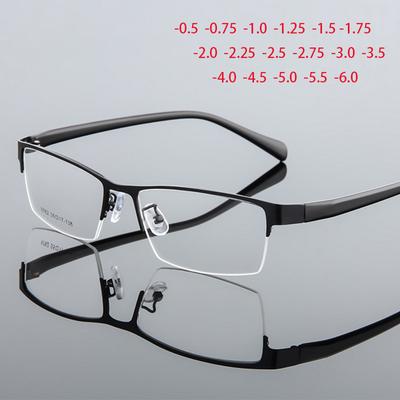 New Arrival Steel Clastic Eyeglasses Frames With Metal Optical Frame For Business And Leisure Myopia Glasses 0 -0.5 -0.75 To -6