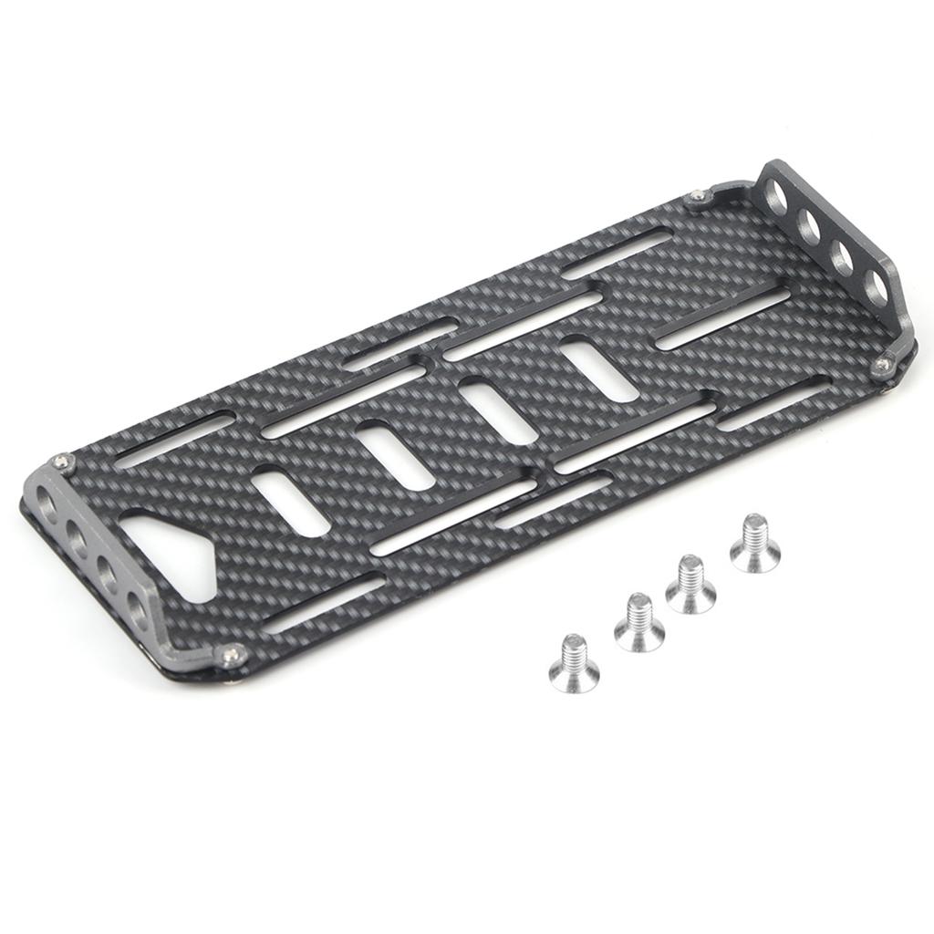 Aluminium Alloy Carbon   Battery Mount Plate for   SCX10  01   D90 1Celsius10 Scale RC Car (Black)