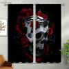 Colorful Pattern Floral Pattern Skull Style 3D Pattern Printing Window Curtains, Halloween Theme, Festival, Gathering Decorative Piece, Ideal For
