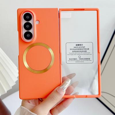 For For Samsung Galaxy ZFold7 Fold 6 5 4 3 5G Case Magnetic Wireless Charging with Tempered Glass Screen Protector Hard PC Cover