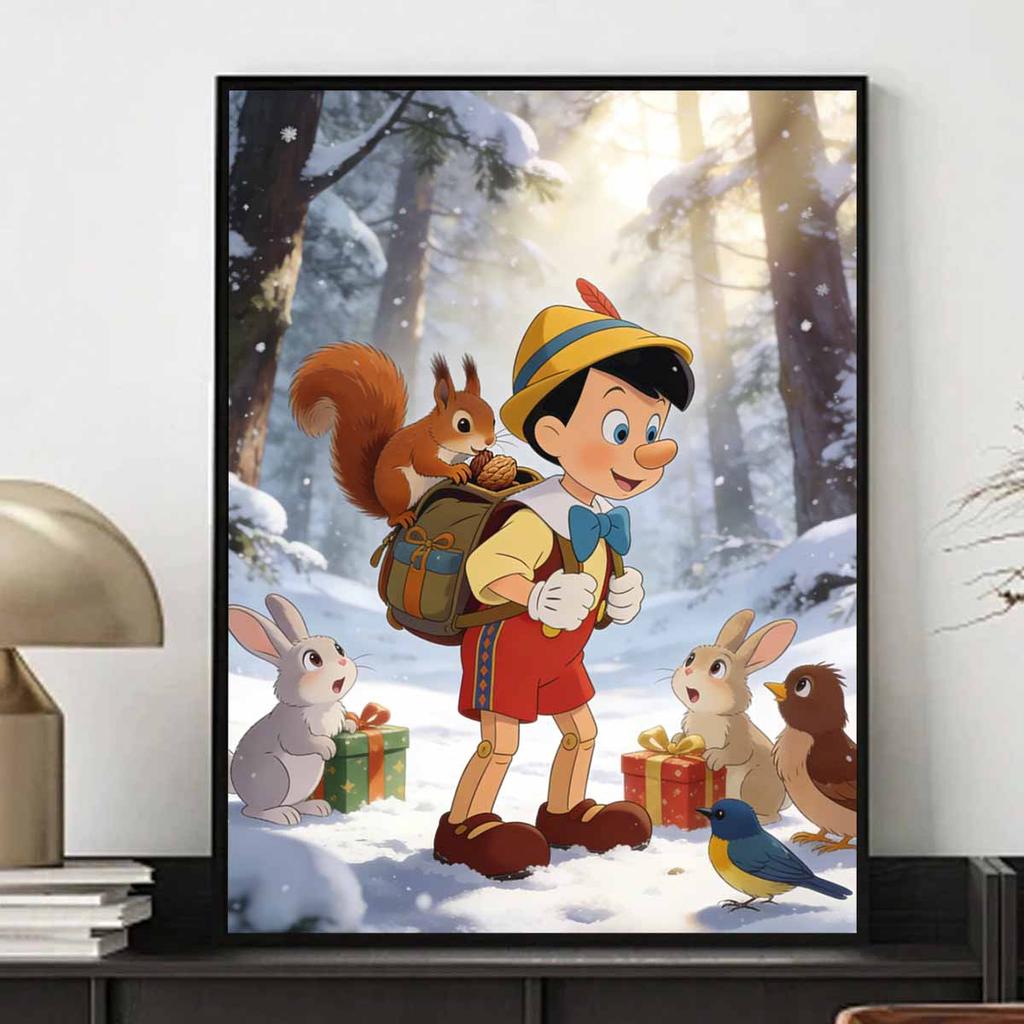 Disney Diamond Painting 5D DIY Pinocchio Winter Forest Animals Home Bedroom Wall Decor Craft Handmade Gift