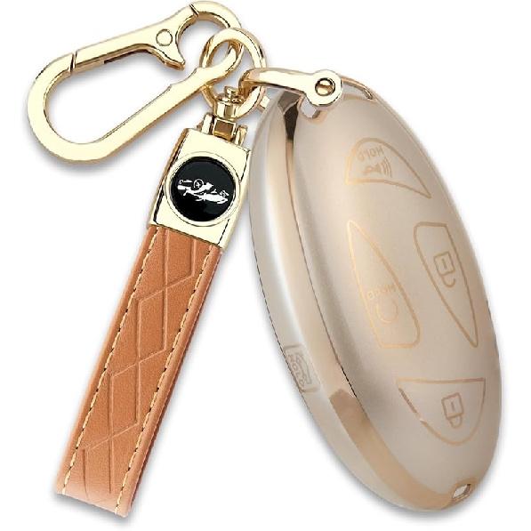 for Hyundai Key Fob Cover -2025, 5 Button Soft Full Coverage Protection Key Case for Ioniq 6 Elantra Santa Grandeur GN7 KONA Smart Key, Blue