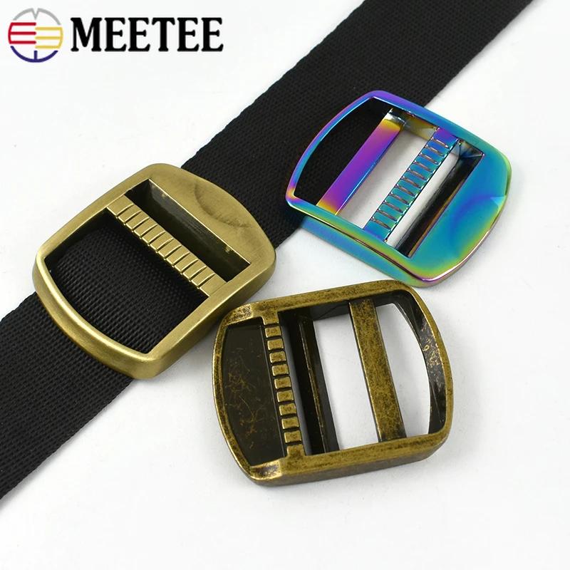 2/4/10Pcs Meetee 19/25/32/38mm Metal Adjustable Buckle Bag Straps Tri-Glide Clasp Webbing Connect Slider Buckles DIY Accessories