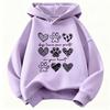 Cute Dog Paw with Love Heart Graphic Hoodie Kids Children's Sweatshirt Hoody for Boys Girls Kawaii Casual Hoodies