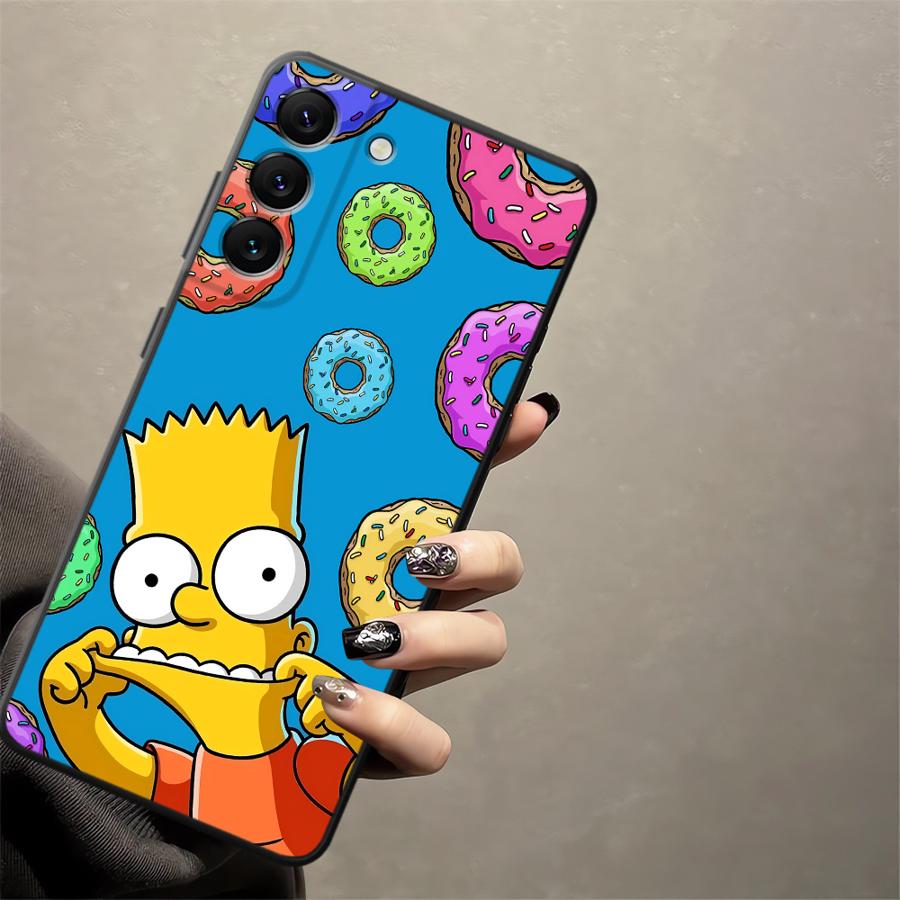 S-simpsons Pouzdro na koblihu pro Samsung Galaxy A04 A30 A40 A50 A70 A07 A03 A10 A20 A05 Note 20 Ultra 9 10 A06 A01 A02 Kryt na telefon
