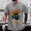 Men's Street Wear Cat Lover Funny Coffee Because Murder Print T-shirt Short Sleeve O-neck Streetwear Summer T Shirts Men