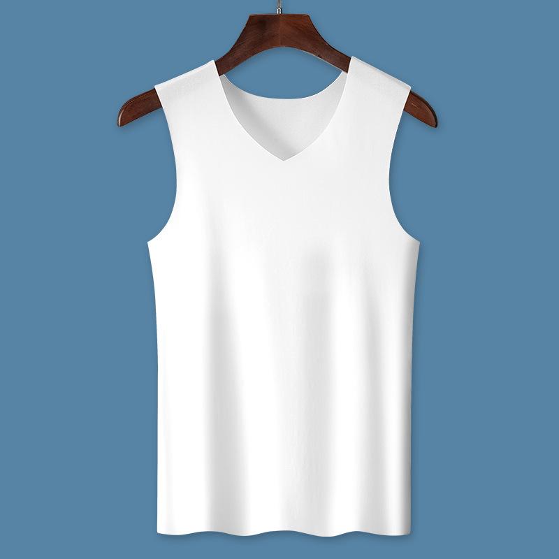 Men'S Pure Cotton Vest Seamless Sports Cotton Underwear Wide-Shoulder Spring/Summer Base Layer Tank Top For Men