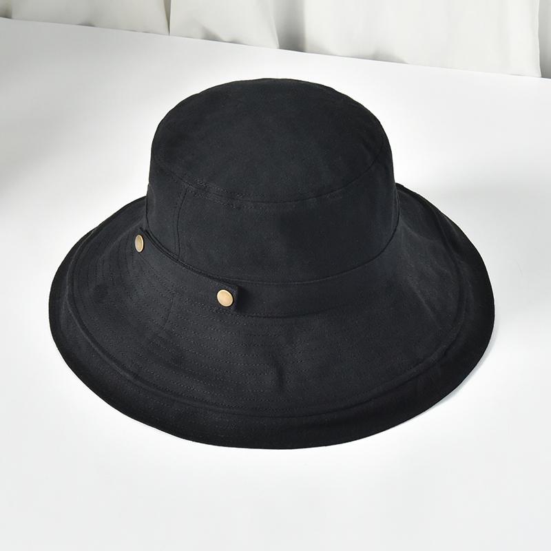 Damen Sommer-Sonnenhut 100% Baumwolle Atmungsaktiv Breiter Rand Fischerhut Outdoor UV-Schutz Kappe