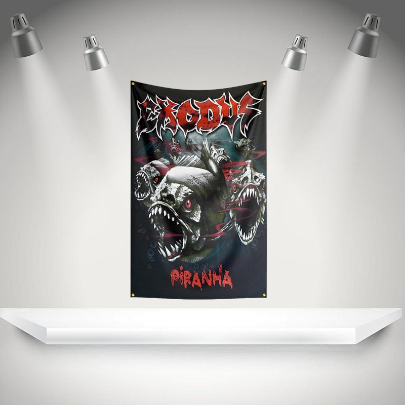 E-Exoduss Flag Rock Music Band Banner HD Printing Tapestry Exhibition, Music Band Fans, Garage Decor