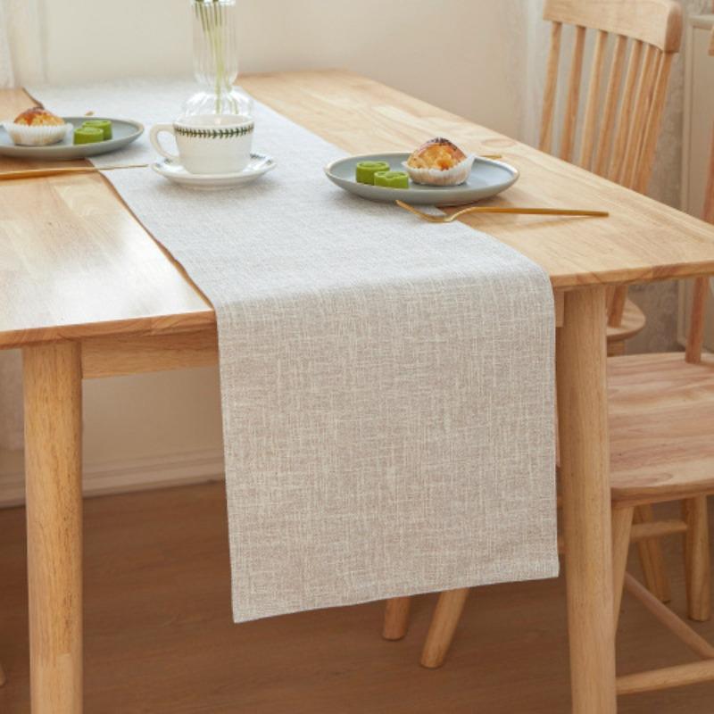 Double Sided Exquisite Craftsmanship Table Runner Chinese Tea Mat Cloth Artificial Linen Tablecloth Festival Party Daily Dining Table Decora Fabric