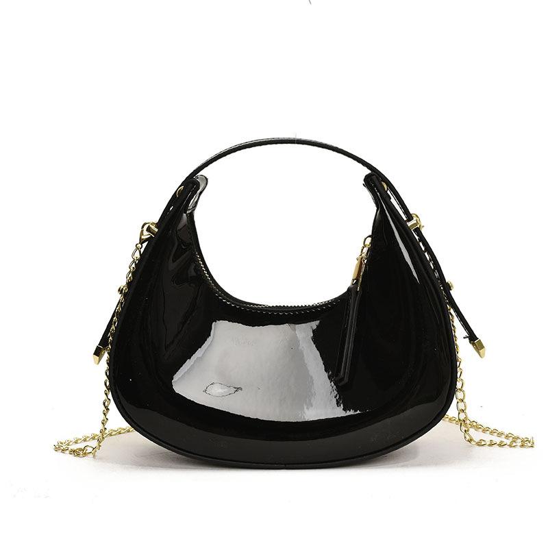 Women's bag 2025 new Mori fashion candy color niche hand bag ins single shoulder glossy dumpling bag tide