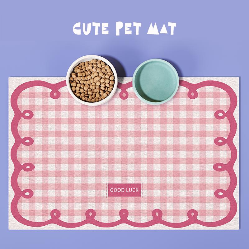Pet Cat Feeding Mat - PVC Waterproof, Non-stick, Hair/Bite Resistant, Splash-Proof