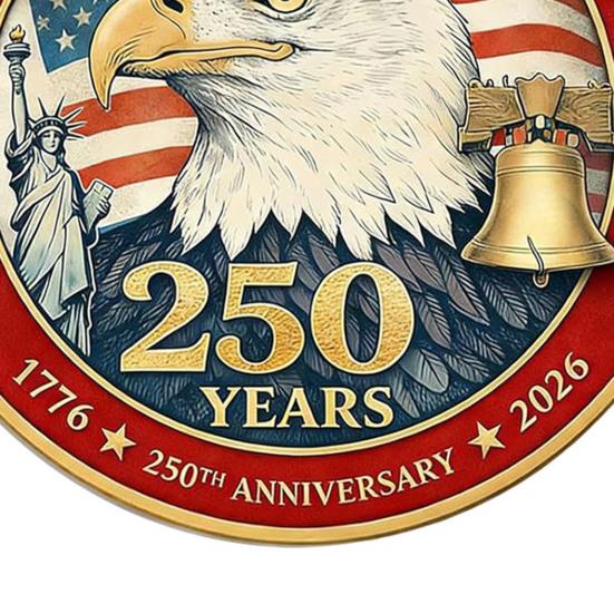 Wooden Hanging Ornament American 250th Anniversary Pendant Eagle Door Sign Patriotic Independence Day