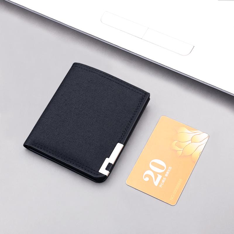 Men's Ultra-Thin Canvas Wallet: Minimalist Compact Card Holder & Money Clip