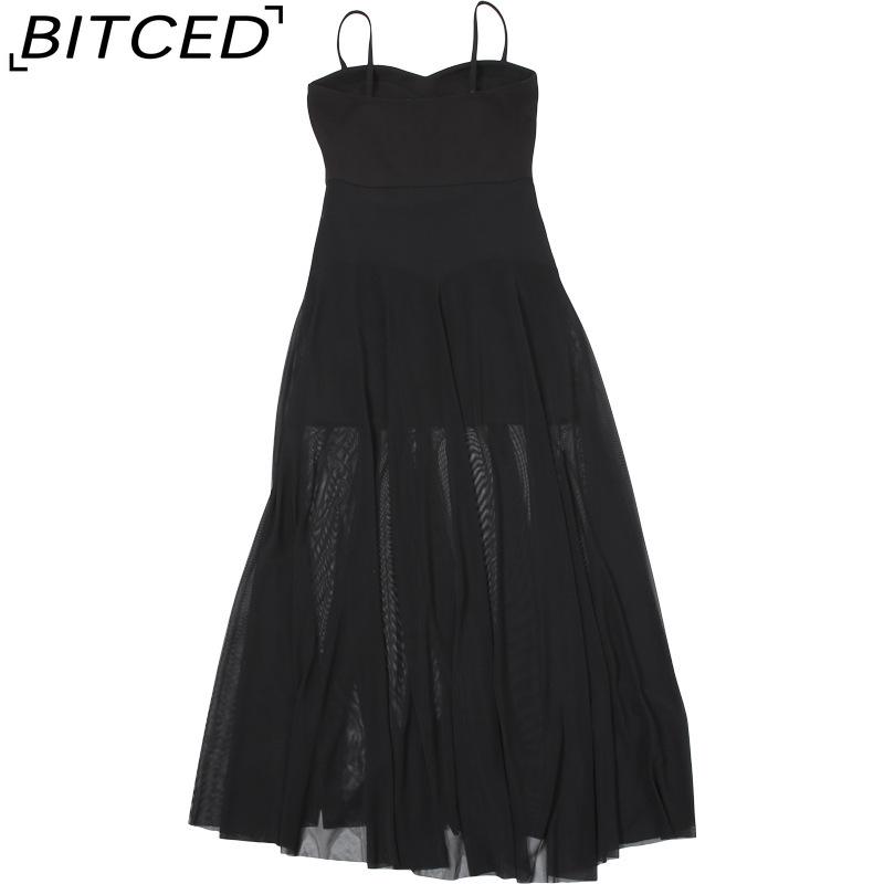 

BITCED Летнее женское однотонное облегающее платье-бюстье с высокой талией и открытыми плечами L чёрный