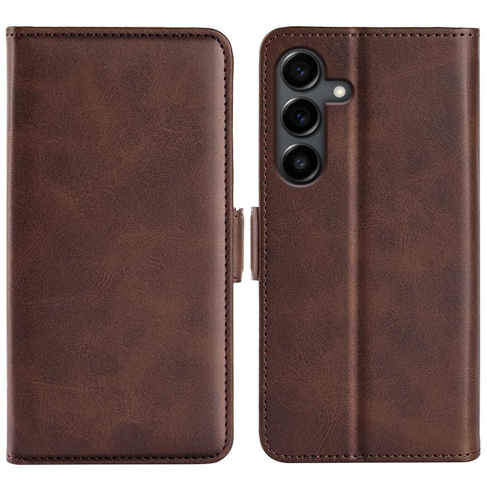 

For Samsung Galaxy S25 FE Case Calf Texture Leather Wallet Phone Cover