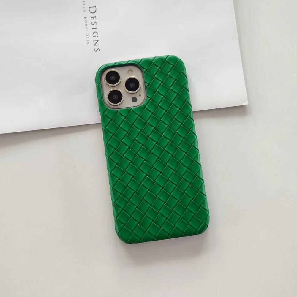 Applicable To iPhone17/15Pro Apple Mobile Phone Case Braided Pattern Solid Color Half Pack Anti-drop Heat Dissipation Hard PC Mobile Phone
