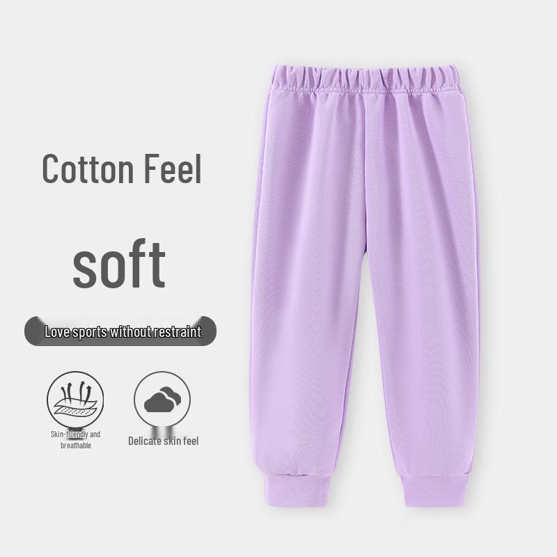 

Бавовняні штани для дітей 2025: Універсальний спортивний одяг однотонний для хлопчиків та дівчаток, Осіння колекція 110 cm