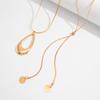 Elegant Water Drop Pendant Necklace with Adjustable Snake Chain