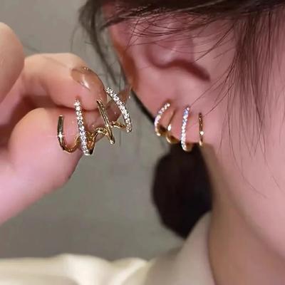 Claw Design Inlaid With Shiny Zircon Decor Elegant Sexy Stud Earrings Copper Jewelry Daily Casual