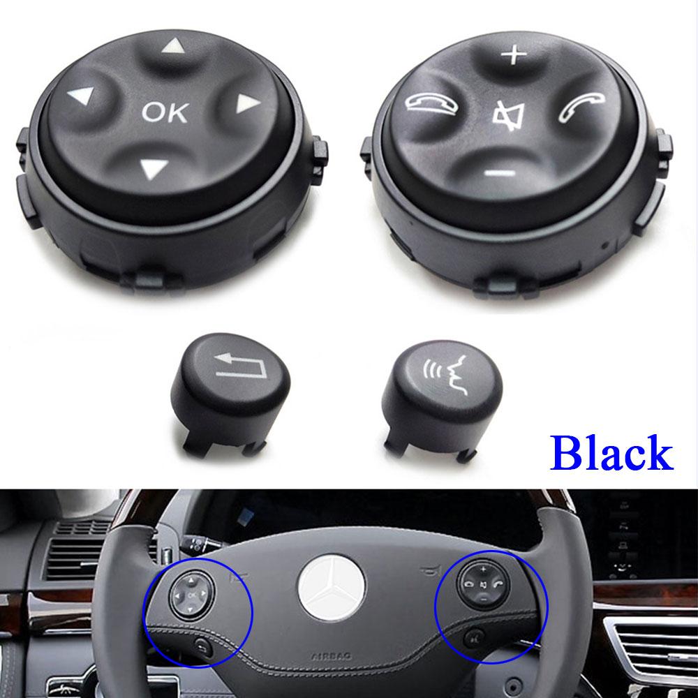 Car Black Multi-function Steering Wheel Control Push Button Cover For Mercedes Benz W221 S Class S280 S300 S350 S400