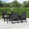 3156600 vidaXL Ensemble de salle à manger de jardin avec coussins 5 pcs Noir