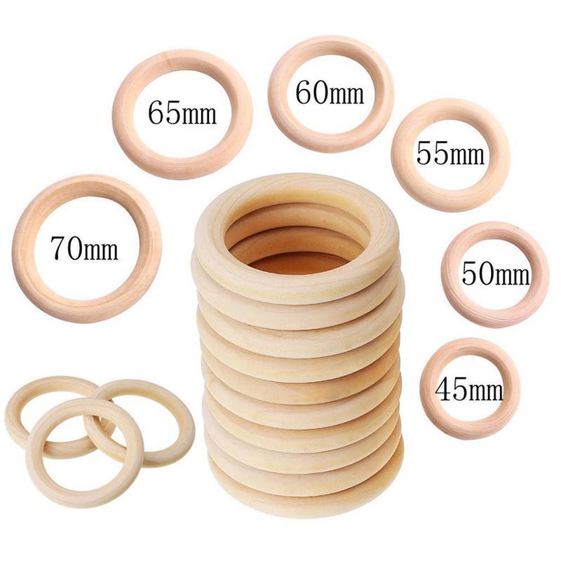 

20 шт. Детский новорожденный натуральный круглый деревянный прорезыватель Деревянная игрушка-прорезыватель Подарки своими руками 70mm