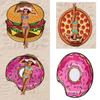 Hamburgers Donuts Fashionable Pizza Design Beach Towels Suitable For Daily Use