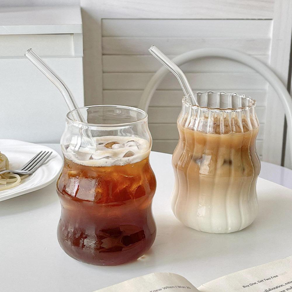 Wave Shape Mugs Vertical Grain Glass Stripes Cup Drinkware   Gift