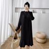 Französisches Chic Fischschwanz Pelzkleid: Herbst/Winter Gemütliches Strickkleid in mittlerer Länge