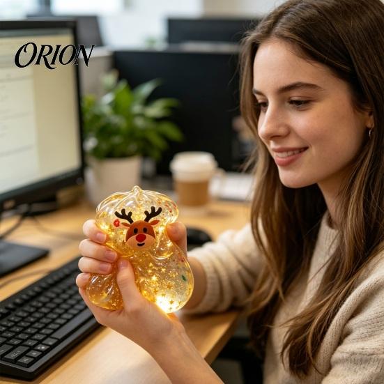 Birthday Gifts for Kids Glitter Bun Stress Relief Toy, Soft TPR Slow Rising Sensory Christmas Squeeze Balls Fidget Toy Anxiety Relief, Holiday Adults