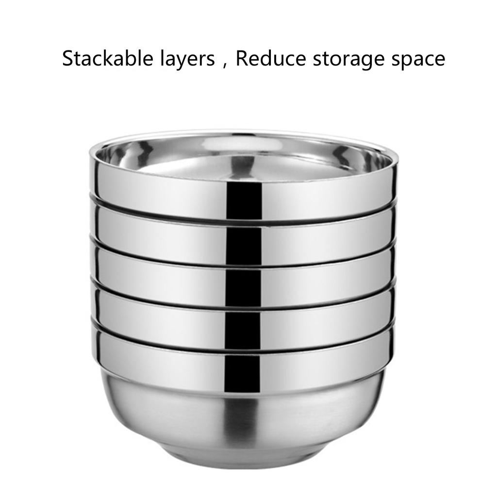 10Pcs Stainless Steel Nesting Bowls Commercial Grade Practical Construction Safe Front Family Meal Preps