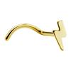 Titanium Nose Ring - Gold Lightning Bolt - Tn-015