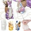 Creative Silicone Easter Bunny Mold DIY 3D Baking Mold Craft Mold Rabbit Candle Mold for Plaster Aromatherapy