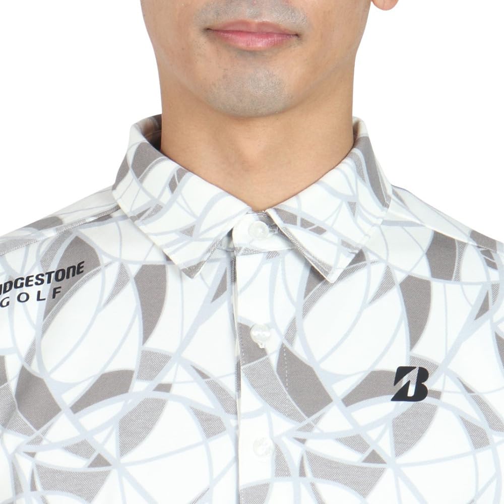 BRIDGESTONE Golf Modern Long Sleeve Collared Shirt DGM08F Men's White
