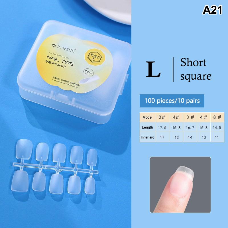 100 Pièces Embouts d'Ongles Amande Couvrance Totale Mat Gel Souple Faux Ongles Pour Salon de Manucure DIY Manucure Maison Création d'Art pour Ongles
