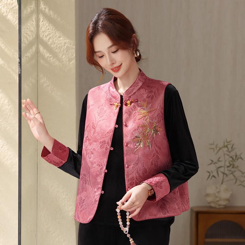 YUZHAOLIN New Chinese Style Embroidered Vest 3-Piece Set