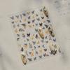 Shiny Jelly Butterfly Charming Golden Gradient Bowknot 5D Self Adhesive Nail Art Sticker Flower Petal Rhinestone Manicure Decals