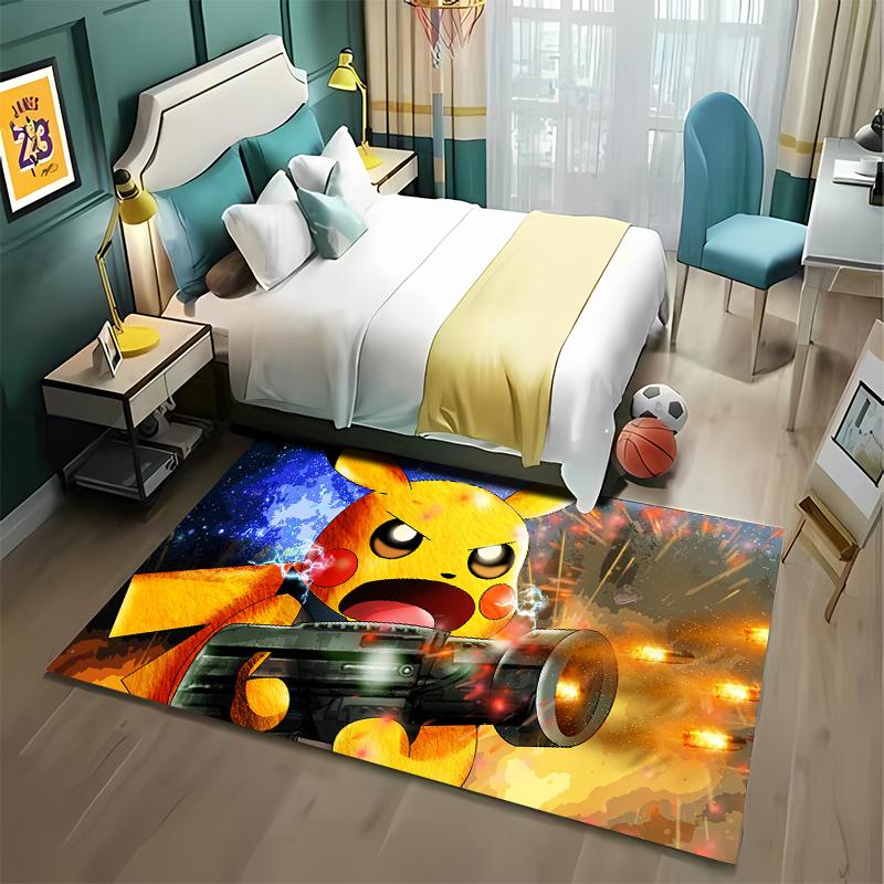 3D Pokemen-Pikachu Carpet Yoga Living Room Decor Children's Crawling Mat Doormat Living Room Rug Gifts for Family Kids Potdemiel