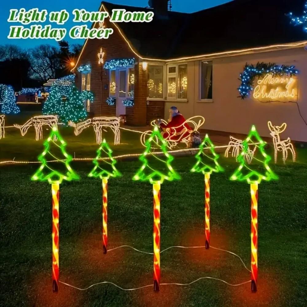 Solar-Powered LED Christmas Tree Garden Light Decorations