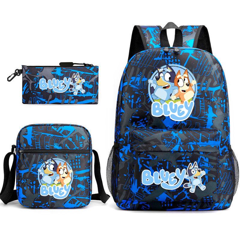 New Product, Bruwangwang Student Schoolbag, Fashionable and Popular, Backpack, Shoulder Bag, Pencil Bag, Three-piece Set.