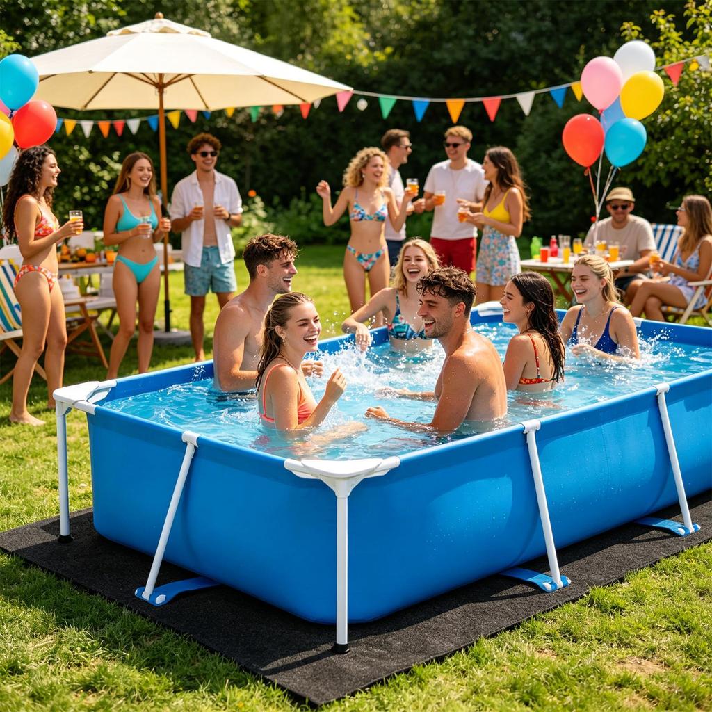 Pool Liner Thickened Square Heavy Duty Puncture Protection Pool Ground Mat For Home Backyard Lawn Patio Resort Hotel Leisure
