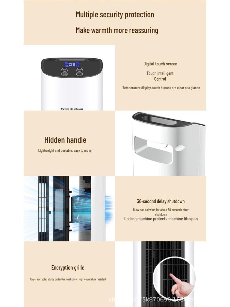 Energy-Efficient Graphene Dual-Use Small Electric Heater & Fan for Home - Cold & Warm Modes Available