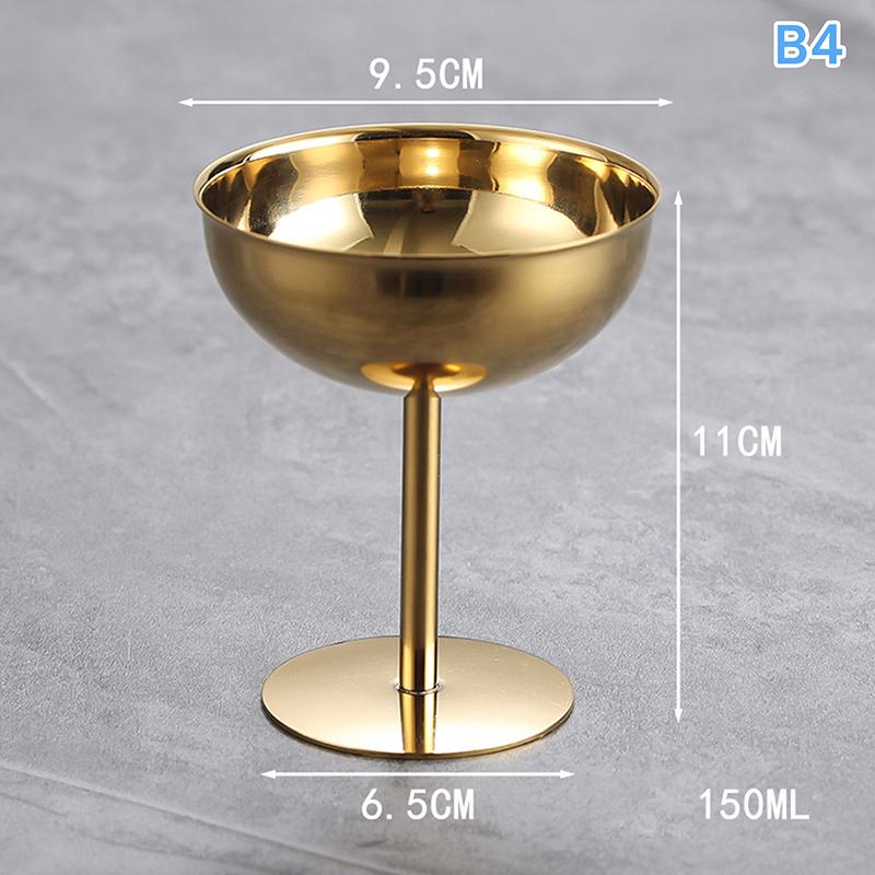 1pc Ice Cream Goblet Dessert Cup Stainless Steel Goblet Cup Ice Cream Dessert Salad Bowl Fruit Plate Snack Dish KTV Bar Supplies