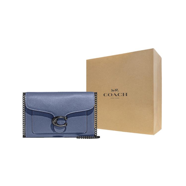 Coach Tabby Leather Clutch , Shoulder Bag , Crossbody Bag Small Women's Denim Blue (Unisex) Shoulder Bags 89364 V5D61