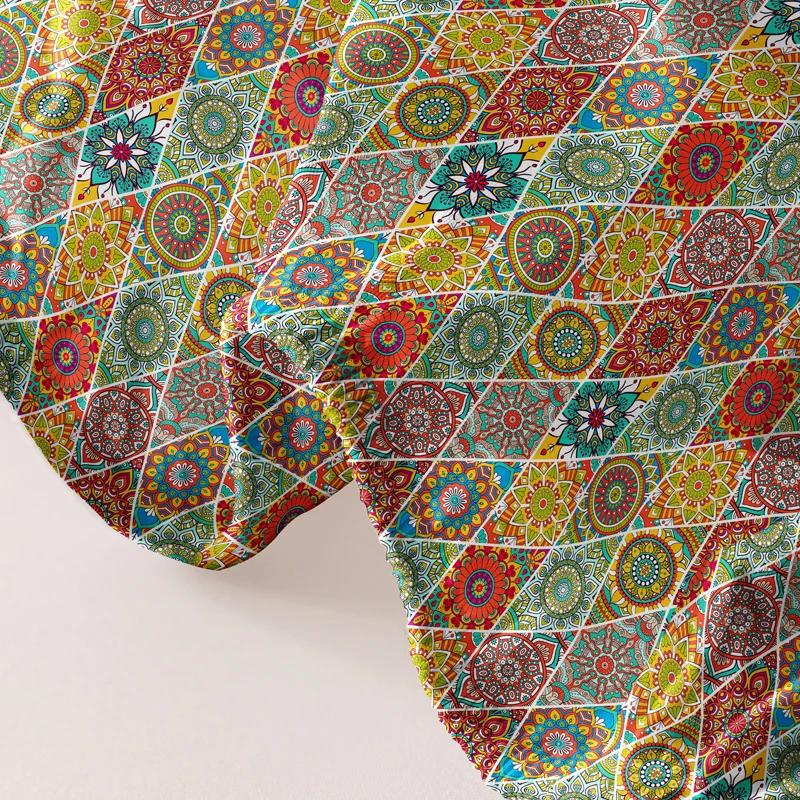 1 Cearșaf de pat mat cu model boem, Cuvertură de pat imprimată pentru dormitor, Lenjerie de pat (Excluzând fetele de pernă)