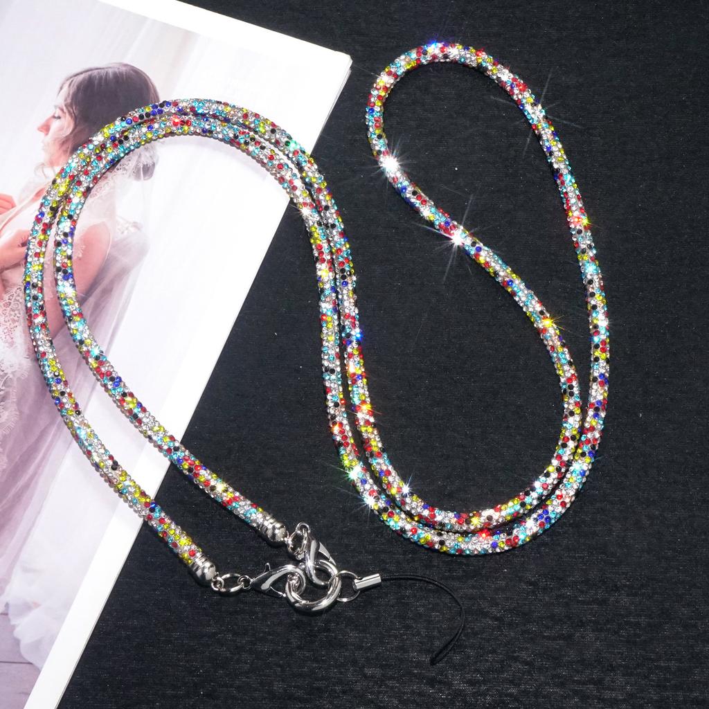 New Luxury Crystal Rhinestone Phone Lanyard Bright Bling Bling Phone Case Chain Straps Phone Anti-lost Rope Phone Accessories