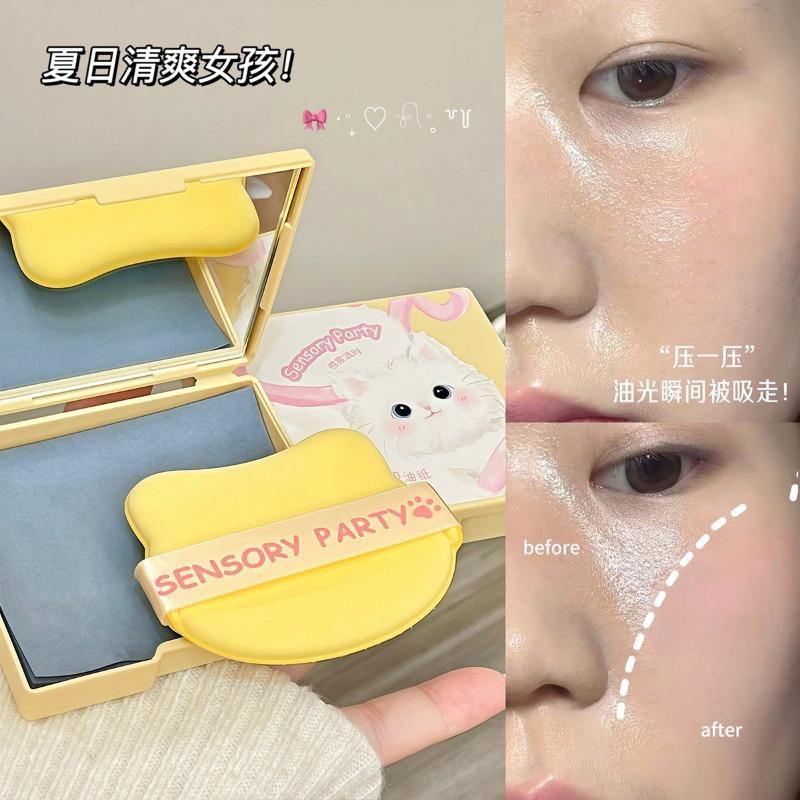 Portable Blotting Paper With Mirror Cute Oil Control For Summer Oily Skin